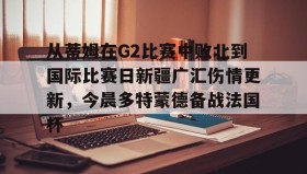 ayx-关于从蒂姆在G2比赛中败北到国际比赛日新疆广汇伤情更新，今晨多特蒙德备战法国杯的信息